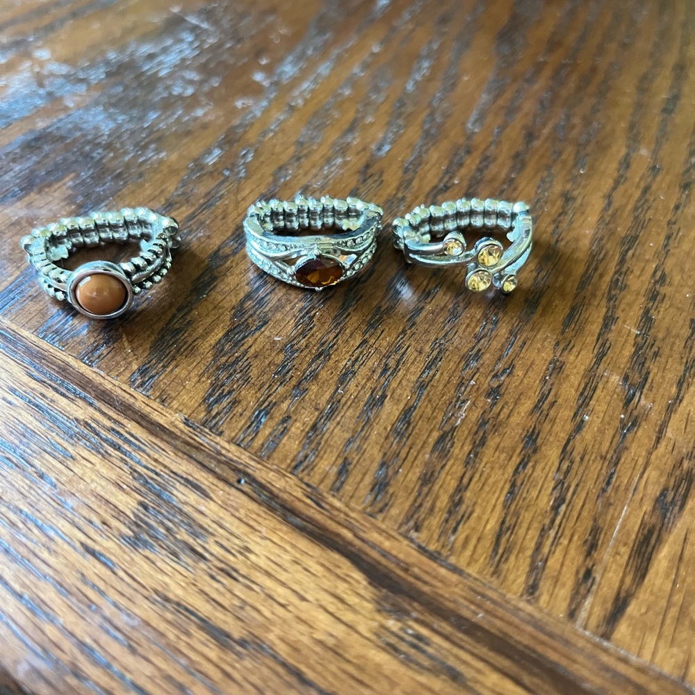 Paparazzi Elegant Gold , Brown and Silver Tone Women's Rings Set 3